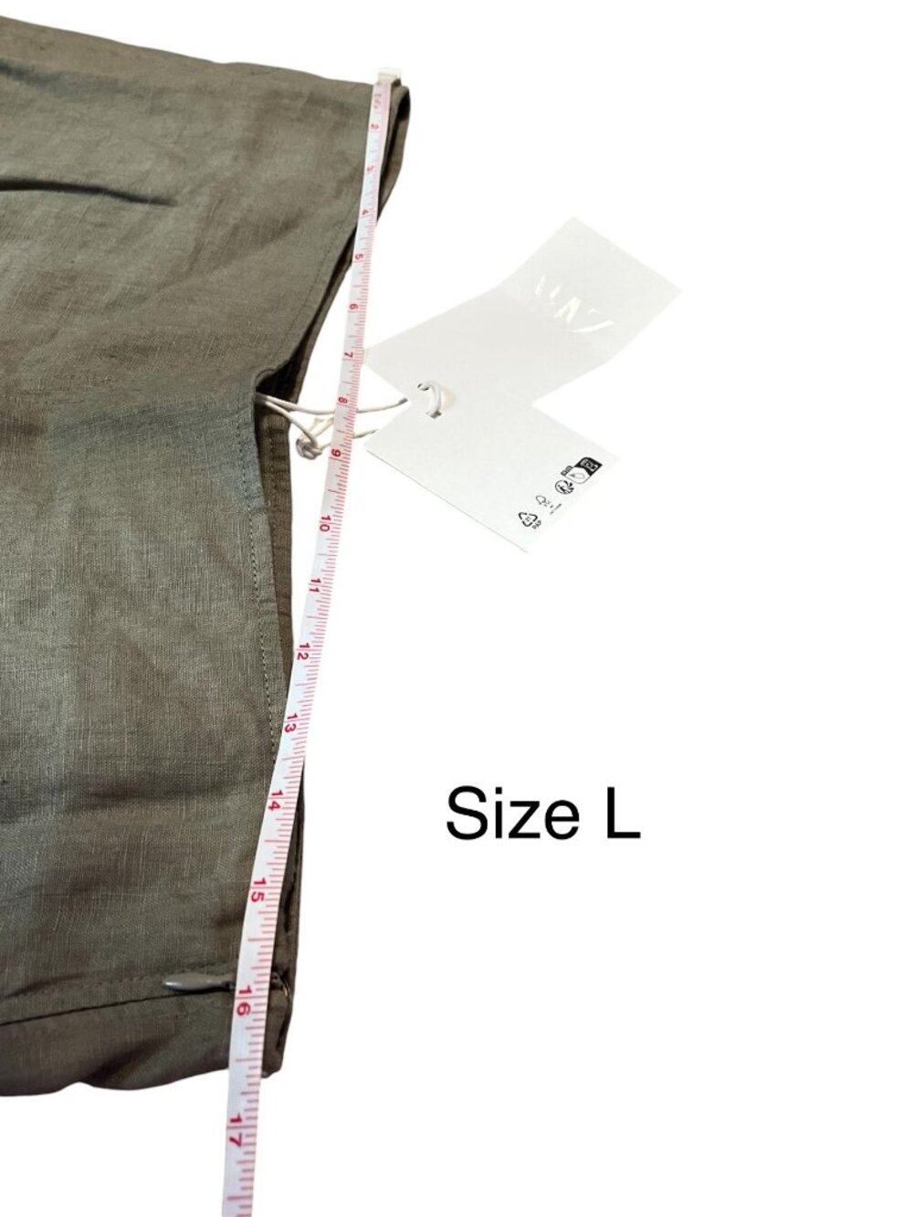 Zara ZW Collection 100% Linen Midi Skirt Mink A-Line Hidden Zip NWT Large Summer - Picture 4 of 6